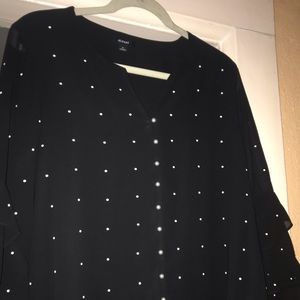 Alfani black and pearl blouse